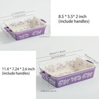 Domini Casserole Dishes for Oven, Ceramic Baking Dishes for Oven Set of 2, Lasagna Pan Deep, Baking Pan Set Square Casserole Dish Set with Handles for Baking, Pattern Purple(11.4+8.5inch)