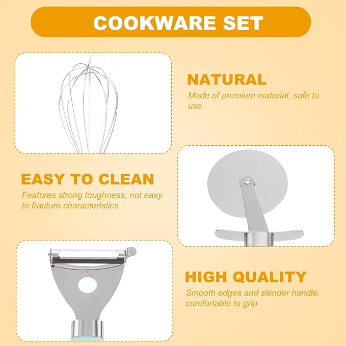 Toyvian Plastic Handle Kitchen Utensils Set Heat-resistant Cooking and Baking Gadgets with Smooth Edges for Safe and Comfortable Grip Essential Kitchen Tools for Home Cooking