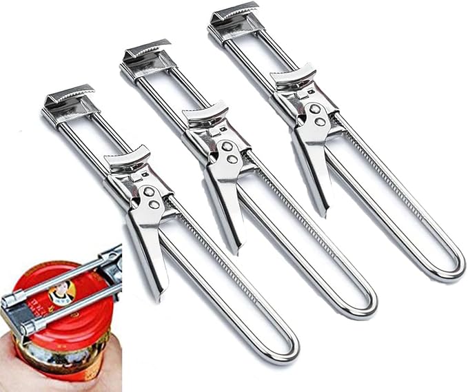 zengxiaoyun® Master Jar & Bottle Opener, Adjustable Multifunctional Stainless Steel Can Opener Jar Lid Gripper, Manual,Kitchen Accessories (3PCS)