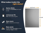 Oven Liners for Bottom of Oven - 3 Pack Large Heavy Duty Mats, 16.25”x23” Non-Stick Reusable Liner for Electric, Gas, Toasters, Grills - BPA & PFOA Free Kitchen Accessory to Keep It Clean (Silver)