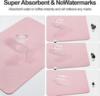 Ecotrim - Dish Drying Mat for Kitchen Counter | Coffee Bar Mat for Countertops | Heat Resistant Drainer Mat with Non-slip Rubber Backed | Hide Stain Kitchen Absorbent Draining Mat | Pink 18"x32"