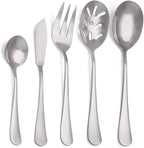 5-Piece 18/0 Stainless Steel Serving Set, sharecook Large Hostess Set with Round Edge, Mirror Finished,Dishwasher Safe
