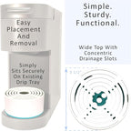 Elevate Anti-Splash Cup Riser Accessory for most Keurig K-cup, Cuisinart Single Serve, and other Coffee Makers, Adjustable for Cup Size and Drip Tray Type (White with Turquoise)