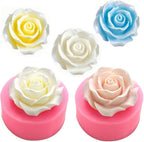 Rose Flower Silicone Molds,2pcs Roses Flowers Fondant Molds Polymer Clay Mould Candy Chocolate Molds for Cupcake Cake Pop Puck Decoration DIY Crafts