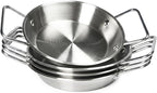 Au Gratin Dishes Stainless Steel, Specialty Gratins Pots and Pans, Cookware, Small Baking Dish with Handles, Set of 4, 20 Oz, for Oven Roasting, Individual portion, Pie (Silver, 7.5 Inch)