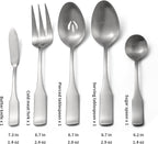 Alata Kate Satin 45-Piece Silverware Set with Utensil-Serving Set,Service for 8,Stainless Steel Flatware Set,Matte Satin Polished Cutlery Set,Dishwasher Safe