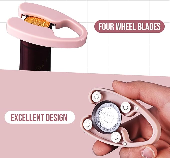 5 Pack Magnetic Wine Foil Cutter Tool, Wine Bottle Opener Accessory, Magnetic Wine Foil Cutters Wine Bottle Opening Accessories,rose gold