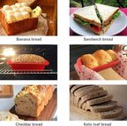 SILIVO Silicone Bread and Loaf Pans (4 Pack) - Nonstick Silicone Baking Mold for Homemade Loaf, Bread and Meatloaf