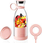 OTPEIR Portable Blender for Shakes and Smoothies with 11.83 Oz Travel Cup and Lid,Durable Stainless Steel Blades for Juice Blending Performance, Pink