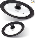 Anaeat Silicone Universal Lid for Pots, Pans and Skillets - Tempered Glass Covered with Heat Resistant Silicone Rim Fits All 6" to 11" Diameter Cookware -Easy to Use Replacement Frying Pan Cover