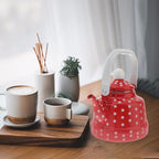 Cabilock Enamel Tea Kettle - Stovetop Teapot with Handle, 1.1 Quart Fast Heating Hot Water Pot for Gas, Induction, Electric, Farmhouse Kitchen Decoration (No Whistling)