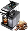 PULZO Espresso Machine with Integrated Automatic Milk Frother, capsule coffee maker for K*cup capsule/Ne*s Original/coffee powder, One Touch Latte & Cappuccino