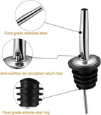 6PCS Bottle Pourer with Adapters, Oil Pourer Spout with Rubber Dust Caps, Stainless Steel Liquor Pour Spout, Speed Pourers for Alcohol, Olive Oil, Bartender Accessories