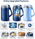 YZJSM Electric Coffee Grinder, 550ML Large Capacity Electric Blade Grinder with 8 Stainless Steel Blades, Multifunctional Grinder for Coffee Beans, Spices, Herbs, Grains & Baby Food﻿ (blue)