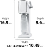 SodaStream - ART Sparkling Water Maker | VALUE BUNDLE | CQC CO2 system | Includes 2x CO2 Cylinders, 2x 32 Fl Oz Dishwasher Safe Bottles, 2x Bubly Flavor Drops | Combine with Pepsi Flavors | White