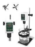 OS-5S Digital Overhead Stirrer 10L(H₂O) Lab Stirrer Flat-Base Stainless Steel Stand & 2 Stirring Paddles & Beaker Holder | 100-1200RPM,10000 mPas,Timing 1min-24h
