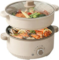 Versatile 2.5L Real Capacity Non-stick Electric Hot Pot Multicooker Glass Lid with Steamer Electric for Steaming, Boiling Stewing hotpot pots electric cooking ramen cooker Dorm