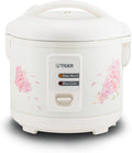 Tiger JAZ-A10U-LF 5.5 Cup Capacity White Rice Cooker with Non-Stick Inner Pot, Retractable Power Cord, and Keep Warm up to 12 hours (Flower)