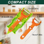 Multifunctional Kitchenware Set,Multifunctional Peeler,A Slicer and a Vegetable Peeler,2025 New Upgrade 2 in 1 Cutter and Julienne Set,Julienne Peeler Vegetable Peeler (Orange)