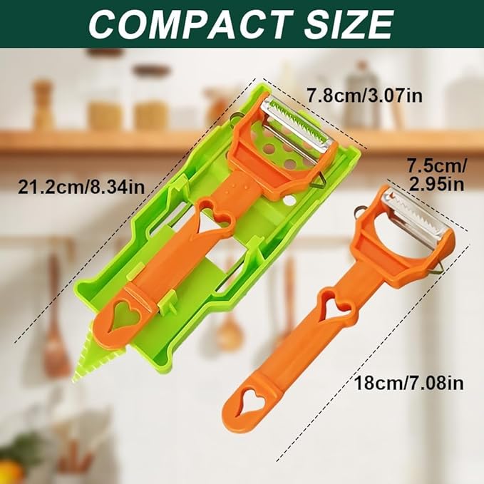 Multifunctional Kitchenware Set,Multifunctional Peeler,A Slicer and a Vegetable Peeler,2025 New Upgrade 2 in 1 Cutter and Julienne Set,Julienne Peeler Vegetable Peeler (Silver)