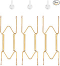 3 Pack Plate Hangers for The Wall, Suitable for 6-8 inch Art Plate, Stainless Steel Invisible Heavy Duty Wire Plate Holder with Wall Hooks, Plate Hangers for Displaying Plates, Platter, Dish, Gold