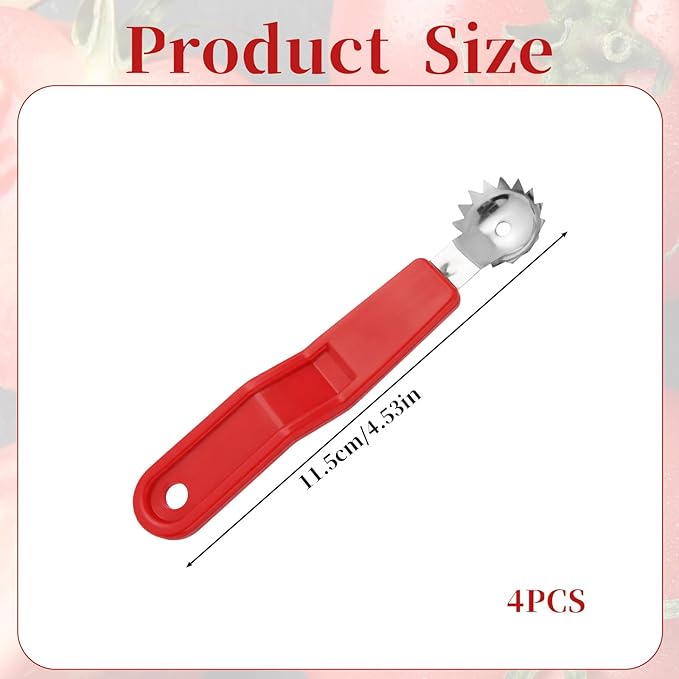 JJUNW 4Pcs Strawberry Huller, Stainless Steel Tomato Corer, Strawberry Huller Stem Remover Corer Tool Kitchen, Canning Supplies for Fruit and Vegetable