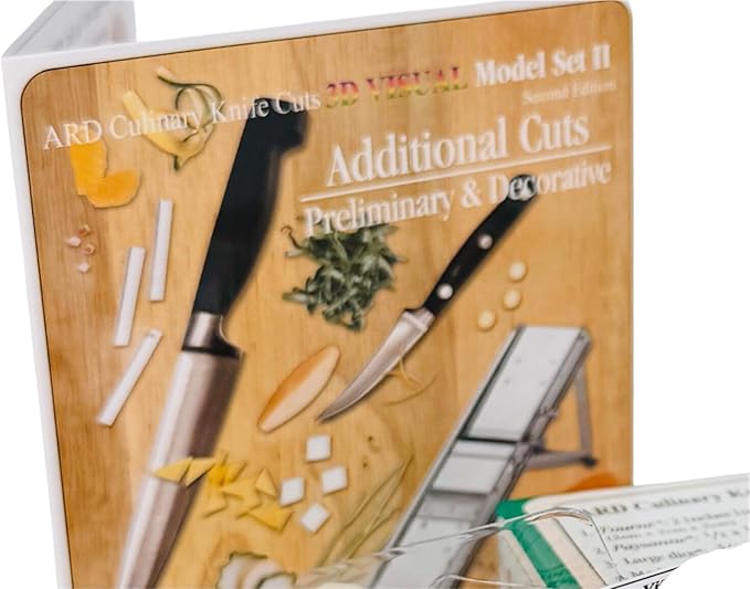 ARD Culinary Knife Cuts 3D Visual Model Set II, an educational precision knife skills with 3D templates and guides