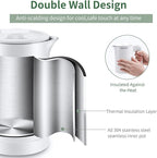 0.6L Small Electric Kettles Stainless Steel, Travel Mini Hot Water Boiler Heater, Double Wall Cool Touch Portable Teapot, Auto Shut-Off & Boil-Dry Protection, 120V/800W, 2 Year Warranty (white)