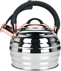 Tea Kettle for Stove Top Whistling Teapot, 3.2Q Tea Pot Stainless Steel Teakettle with Heat Proof Ergonomic Handle