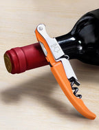 CORKAS Wine Key - Professional Handcrafted Heavy Duty Waiter Corkscrew, Compact Wine Opener with Double Hinged, Foil Cutter and Bottle Opener, Gifts for Servers, Sommelier, Bartenders - Orange
