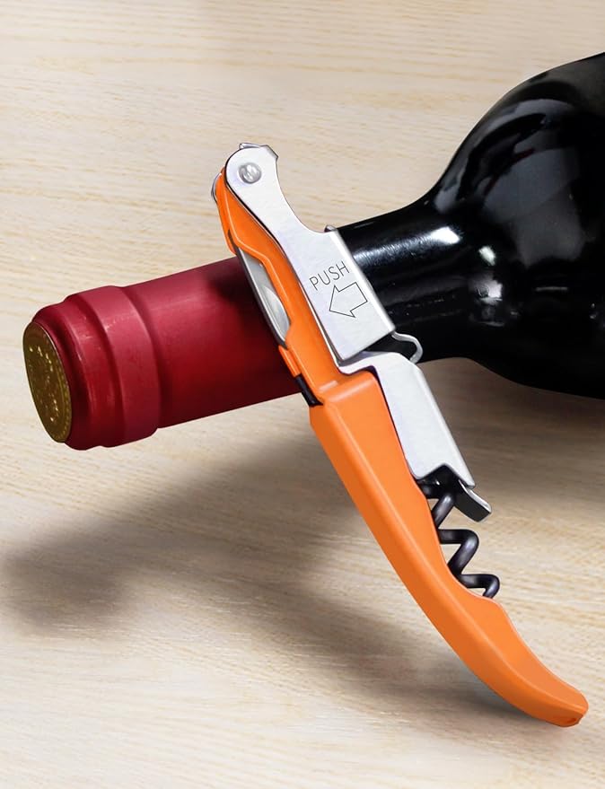 CORKAS Wine Key - Professional Handcrafted Heavy Duty Waiter Corkscrew, Compact Wine Opener with Double Hinged, Foil Cutter and Bottle Opener, Gifts for Severs, Sommelier, Bartenders (4Pack-PRBD)