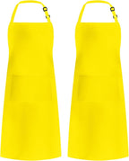 Syntus Apron for Men Women, Adjustable Cooking Kitchen Chef Aprons with 2 Pockets, Cotton/Polycotton/Polyester