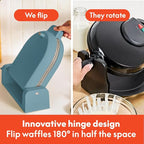 bella Flip-n-Store Waffle Maker,EverGood™ Ceramic Nonstick Coating,Fits-anywhere™ Kitchenware,Power Indicator Light & Touch Handle,7” Wide & 1" Deep Plates,1000 Watt,Surf,(Pack of 2)