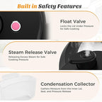 NEWBULIG 16-in-1 Electric Pressure Cooker, 8QT Multi Cooker with 12 Presets, Slow Cook Rice Steamer Sauté Soup Meat Stew Canning Yogurt Maker, Ceramic Inner Pot & Recipe Book Included，Silver