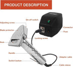 Commercial Electric Gyro Cutter, Stainless Steel Shawarma Cutter Electric Gyro Slicer Doner Kebab Knife Meat Cutter Machine with Holder for Shawarma - 0~6mm Thickness.