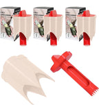 Pepper Corer, 2 in 1 Red Bell Pepper Seed Corer Remover Tool, Fruit & Vegetable Corers Quick Cave Tools for Jalapeno Cutter Deseeder, Red-S, 3 PCS