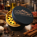 Manual Spice Grinder for Kitchen Use, Aluminum Spice Mill with Matt rubber outer finish (2.5 inch)