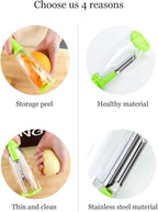 Multifunctional 3-in-1 Vegetable Peeler with Storage Box – Stainless Steel Vegitable & Fruit Peeler – Kitchen Tool for Easy Peeling & Slicing – Peeling Knife for Home & Professional Use.