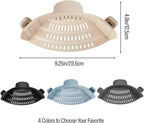 Silicone Pot Strainer, Emptycolor Adjustable Clip On Strainer for Pots Pans, Heat Resistant Pot Drainer, Kitchen Pasta Colander for Vegetables and Noodles (Light Tan)