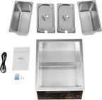 Chocolate Melting Pot, 500W 12kg/26.5lbs Electric Chocolate Tempering Machine, Stainless Steel Commercial Chocolate Melter Food Warmer for Catering Restaurant, 2 Tanks, 32-203°F