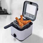 Electric Deep Fryer with Basket 1000W Countertop Deep Fryer Stainless Steel 2.5 L Oil Capacity for French Fry Restaurants Fast Food Stands Snack Bars Parties
