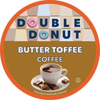 Double Donut Coffee Butter Toffee Flavored Coffee Pods, Medium Roast Coffee, Compatible with Keurig K Cups Brewers, 72 Count