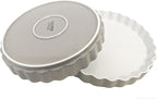 Quiche Baking Dish,Ceramic Pie Pan 11 Inch Reusable,Pizza Pan，Non-Stick Round Tart Pan with Ruffled Edge Microwave Dishwasher and Oven Safe (GREY)