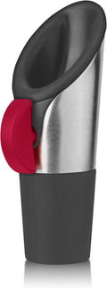 Innovine Wine Pourer and Stopper, Drip-Free Stainless Steel and Silicone Construction, Perfect for White and Red Wines, Home Bar Accessories, Kitchen Essentials, Set of 1, Raspberry