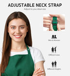 Syntus Apron for Men Women, Adjustable Cooking Kitchen Chef Aprons with 2 Pockets, Cotton/Polycotton/Polyester