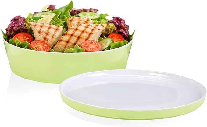 IMPULSE! Minimalist Medium Lime Bowl - Perfect for Meal Preps, Pasta, Fruits, Salad, and Pastries! Lid Doubles as Plate! Great for Storing Food!