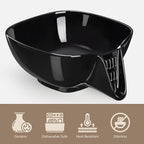 NiHome Ceramic Food Strainer with Integrated Drain Spout, Large Capacity Colander Bowl for Vegetables, Fruits, Pasta & More, Heat-Resistant, Crack-Proof, Easy to Clean, Dishwasher-Safe (Black)