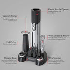 CIRCLE JOY Electric Wine Opener Set Automatic Wine Opener Kit for Wine and Beer Cordless Electric Wine Bottle Openers Gift Set with Foil Cutter, Aerator Pourer, Vacuum Pump and 2 Wine Stoppers