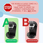 Replacement Water Reservoir Tank for Keurig K-Classic ONLY - B44, B40, B45, B50, K40, K45, K50, K55 Brewing Systems - 48 oz - CONFIGURATION A - ([ PRO TIP: WATCH VIDEO TO VERIFY CONFIGURATION ])