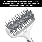 Orblue Pizza Dough Docker, Pastry Roller with Spikes, Pizza Docking Tool for Home & Commercial Kitchen - Pizza Making Accessories that Prevent Dough from Blistering Gray